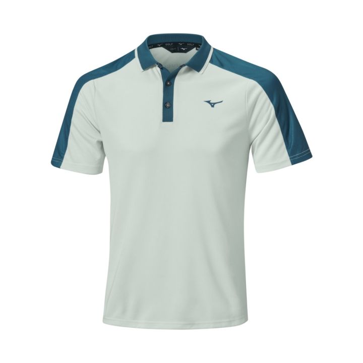 Mizuno Showdown Knitted Short Sleeve Polo – Pale Blue
