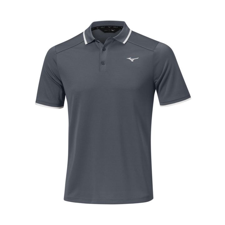 Mizuno Rib Knitted Short Sleeve Polo Shirt – Lava Smoke