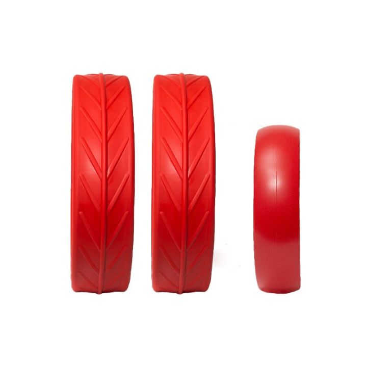 Jucad Banden – Rood 2 achterbanden met speciaal profiel en 1 voorband