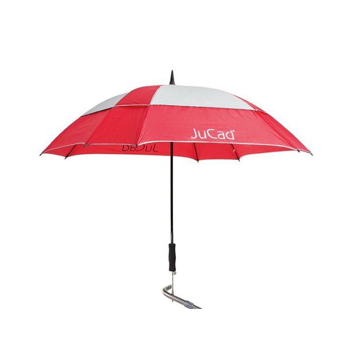 Jucad Telescoop-golfparaplu Windproof met paraplustift – Rood/zilver