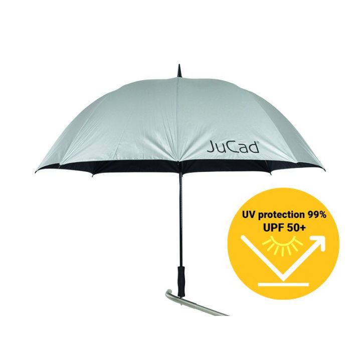 Jucad Kinderparaplu met paraplustift – Zilver (UV-bescherming 99% / Upf 50+)